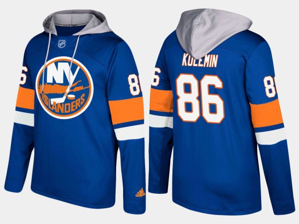 Impressive Islanders #86 Nikolay Kulemin Blue Name And Number Hoodie to complete your fan gear collection