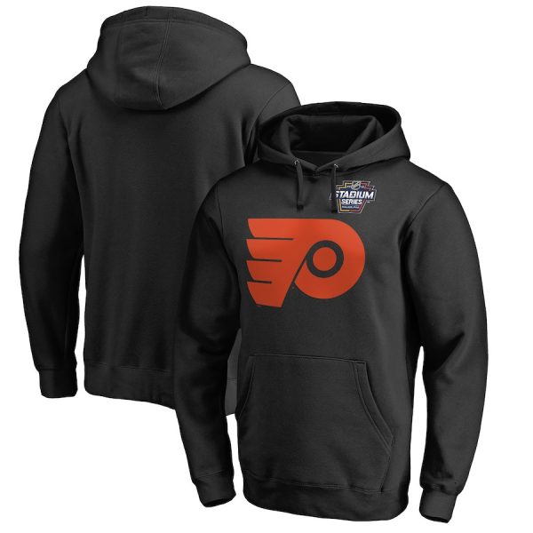 Stunning Men's Philadelphia Flyers Black 2019 Stadium Series Primary Logo Pullover Hoodie to stand out at the arena