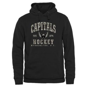 Stunning Men's Washington Capitals Black Camo Stack Pullover Hoodie to show your team spirit