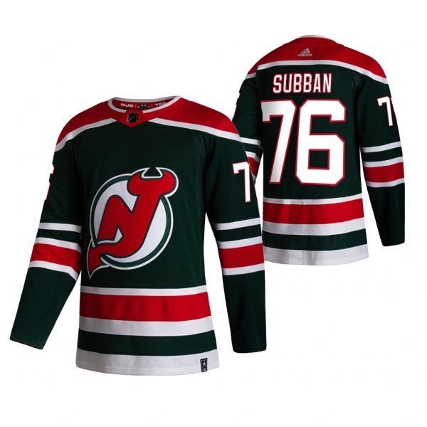 Fantastic New Jersey Devils #76 P.K. Subban Green Men's Adidas 2020 21 Reverse Retro Alternate NHL Jersey to stand out at the arena