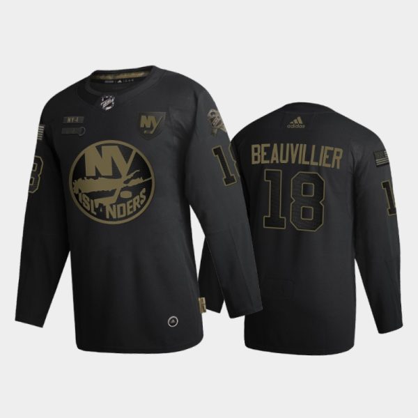 Amazing New York Islanders #18 Anthony Beauvillier Men's Adidas 2020 Veterans Day Authentic NHL Jersey Black a must - have for collectors