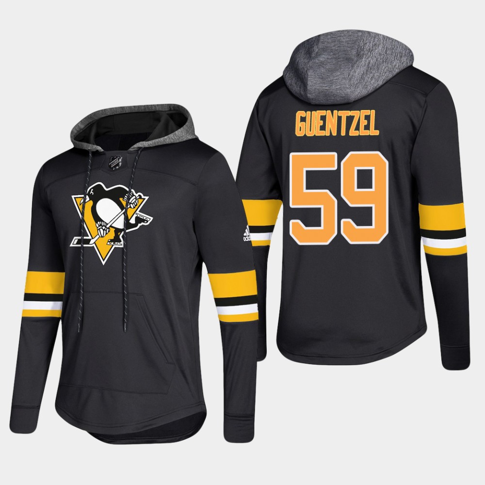Stylish Penguins #59 Jake Guentzel Black 2018 Pullover Platinum Hoodie to show your team spirit