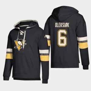 Unique Pittsburgh Penguins #6 Jamie Oleksiak Black adidas Lace Up Pullover Hoodie to complete your fan gear collection