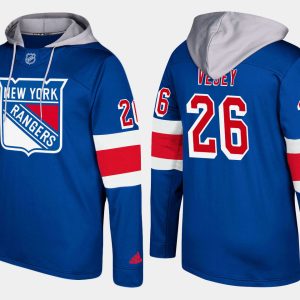 Impressive Rangers #26 Jimmy Vesey Blue Name And Number Hoodie for ultimate sports enthusiasts