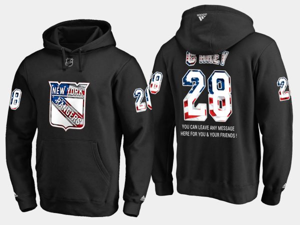Gorgeous Rangers #28 Paul Carey NHL Banner Wave Usa Flag Black Hoodie a must - have for collectors