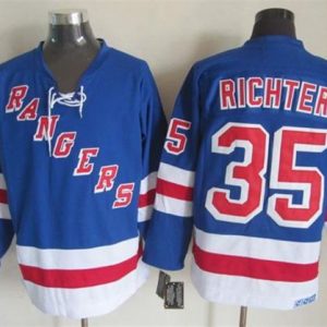 Sleek Rangers #35 Mike Richter Light Blue CCM Throwback Stitched NHL Jersey to show your team spirit