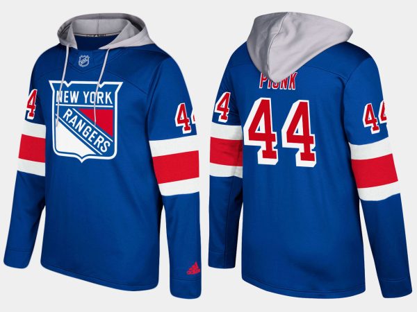 Sleek Rangers #44 Neal Pionk Blue Name And Number Hoodie for die - hard hockey fans