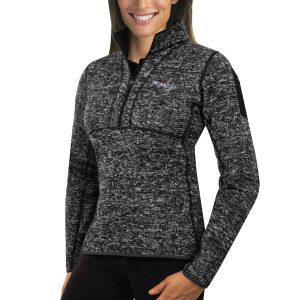 Fantastic Washington Capitals Antigua Women's Fortune 1/2 Zip Pullover Sweater Charcoal to complete your fan gear collection